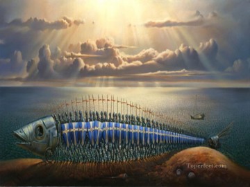  contemporary Painting - modern contemporary 15 surrealism fish